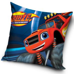 Povlak na polštářek Plamínek a Čtyřkoláci Rudý Monster Truck , Barva - Modrá , Rozměr textilu - 40x40