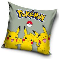Povlak na polštářek Pokémon Pika Pika Pikachu , Barva - Šedá , Rozměr textilu - 40x40