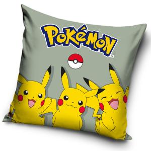 Povlak na polštářek Pokémon Pika Pika Pikachu , Barva - Šedá , Rozměr textilu - 40x40