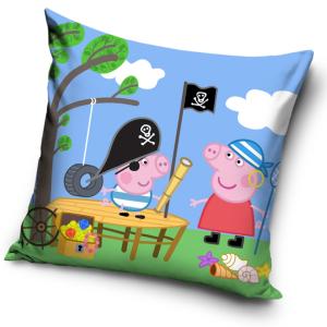 Obliečka na vankúšik Prasiatko Pepina a Tomík Piráti , Barva - Světlo modrá , Rozměr textilu - 40x40