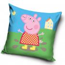 Obliečka na vankúšik Prasiatko Peppa V kaluži , Barva - Modro-zelená , Rozměr textilu - 40x40