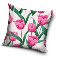 Obliečka na vankúšik Ružové Tulipány , Barva - Barevná , Rozměr textilu - 40x40