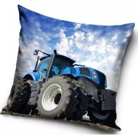 Obliečka na vankúšik Traktor , Barva - Modrá , Rozměr textilu - 40x40