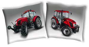 Povlak na vankúšik Traktor Zetor 1 , Barva - Bielo-červená , Rozměr textilu - 35x35