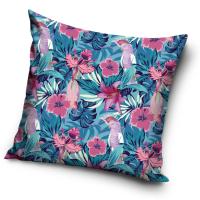 Obliečka na vankúšik Tropická Záhrada , Barva - Modro-růžová , Rozměr textilu - 40x40