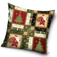 Obliečka na vankúšik Vianočný Patchwork , Barva - Červená , Rozměr textilu - 40x40
