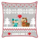 Povlak na polštářek Vánoční Svět Minecraft , Barva - Šedá , Rozměr textilu - 40x40