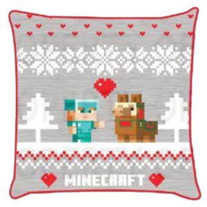 Povlak na polštářek Vánoční Svět Minecraft , Barva - Šedá , Rozměr textilu - 40x40