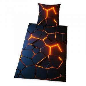 Obliečky 3D Efekt orange , Barva - Čierna , Rozměr textilu - 140x200