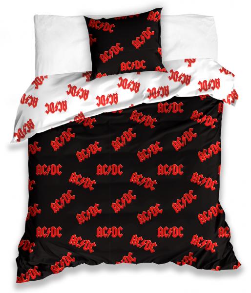 Saténové obliečky AC/DC Black and White , Rozměr textilu - 140x200 ...