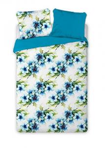 Obliečky Aquarell kvety , Barva - Tyrkysová , Rozměr textilu - 140x200