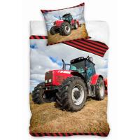 Obliečky Bavlnené Červený traktor na poli , Barva - Barevná , Rozměr textilu - 140x200