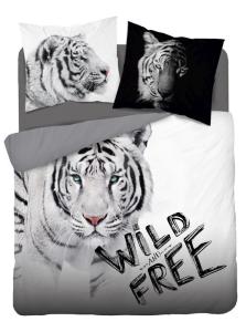 obliečky Biely Tiger Wild Free Francúzske , Barva - Biela , Rozměr textilu - 200x220