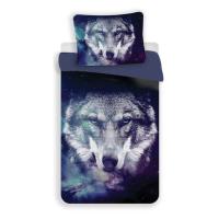 Povlečení Blue Wolf 3D , Barva - Tmavo modrá , Rozměr textilu - 140x200