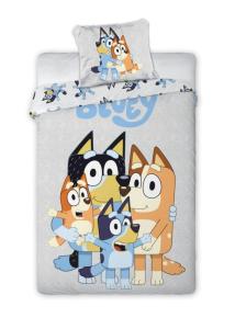 Povlečení Bluey šedé  Bavlna, 140/200, 70/90 cm , Barva - Černo-modrá , Rozměr textilu - 140x200