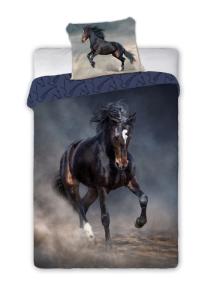Obliečky Čierny kôň , Barva - Tmavo šedá , Rozměr textilu - 140x200