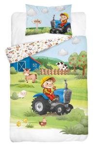 Obliečky do postieľky 3D Farma modrá , Barva - Svetlo zelená , Rozměr textilu - 100x135