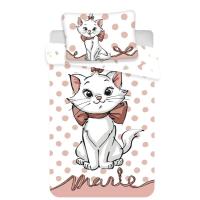 Obliečky do postieľky Mačička Marie dots , Barva - Biela , Rozměr textilu - 100x135