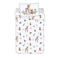 Obliečky do postieľky Lesné zvieratká baby , Barva - Biela , Rozměr textilu - 100x135