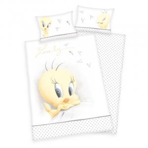 Obliečky do postieľky Looney Tunes Tweety Bio , Barva - Biela , Rozměr textilu - 100x135