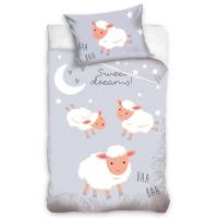 Obliečky do postieľky Ovečky Sweet Dreams , Barva - Svetlo šedá , Rozměr textilu - 100x135