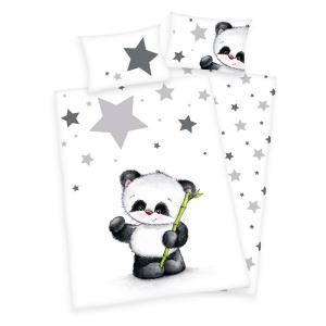 Obliečky do postieľky Panda , Barva - Bielo-čierna , Rozměr textilu - 100x135