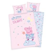 Obliečky do postieľky Peppa Pig Stars Bio , Barva - Svetlo ružová , Rozměr textilu - 100x135