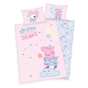 Obliečky do postieľky Peppa Pig Stars Bio , Rozměr textilu - 100x135