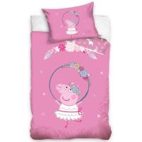 Obliečky do postieľky Peppa Pig Akrobatka , Barva - Ružová , Rozměr textilu - 100x135