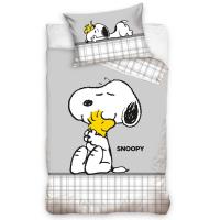 Obliečky do postieľky Snoopy Najlepšie Kamaráti , Barva - Šedá , Rozměr textilu - 100x135