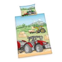 Povlečení do postýlky Traktor  Bio Flanel , Barva - Barevná , Rozměr textilu - 100x135