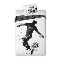 Povlečení Fotbalista černobílé , Barva - Biela , Rozměr textilu - 140x200