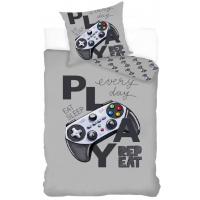 Obliečky Gamer , Barva - Šedá , Rozměr textilu - 140x200