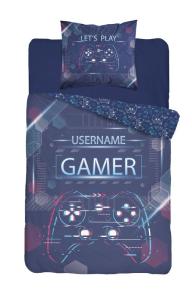 Obliečky Gamer blue , Rozměr textilu - 140x200