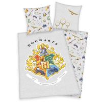 Obliečky Harry Potter znak sivá , Barva - Svetlo šedá , Rozměr textilu - 140x200
