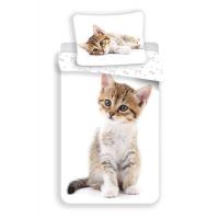 Obliečky Kitten , Barva - Bílo-hnědá , Rozměr textilu - 140x200