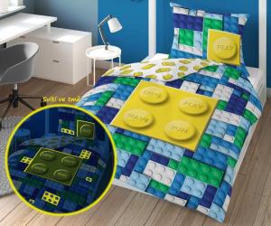 Obliečky Kocky fun svietiace , Rozměr textilu - 140x200