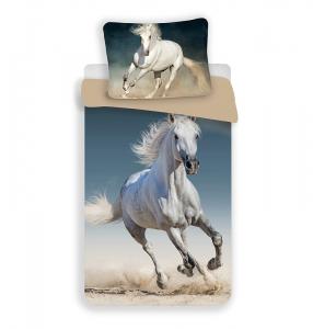 Obliečky Kôň , Barva - Bielo-modrá , Rozměr textilu - 140x200