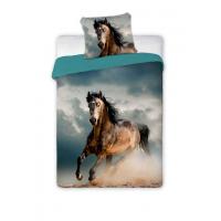 Obliečky Kôň v búrke , Barva - Modrá , Rozměr textilu - 140x200
