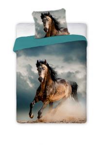 Obliečky Kôň v búrke , Barva - Modrá , Rozměr textilu - 140x200