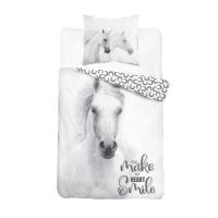Obliečky Kôň white , Barva - Biela , Rozměr textilu - 140x200