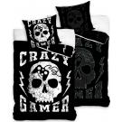 Obliečky Lebka Crazy Gamer svietiaca , Barva - Čierna , Rozměr textilu - 140x200