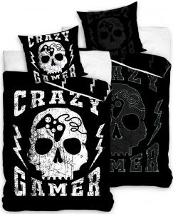 Obliečky Lebka Crazy Gamer svietiaca , Rozměr textilu - 140x200