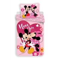 Obliečky Mickey a Minnie Kiss , Barva - Ružová , Rozměr textilu - 140x200