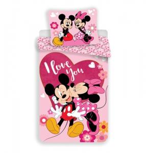 Obliečky Mickey a Minnie Kiss , Barva - Ružová , Rozměr textilu - 140x200