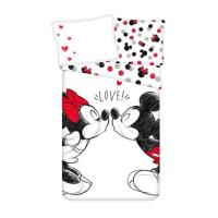 Obliečky Mickey a Minnie Love , Barva - Biela , Rozměr textilu - 140x200