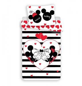 Obliečky Mickey a Minnie stripes , Rozměr textilu - 140x200