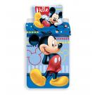 Obliečky Mickey Hello , Barva - Modrá , Rozměr textilu - 140x200