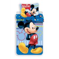 Obliečky Mickey Hello , Barva - Modrá , Rozměr textilu - 140x200