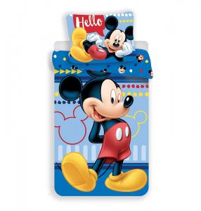 Obliečky Mickey Hello , Barva - Modrá , Rozměr textilu - 140x200